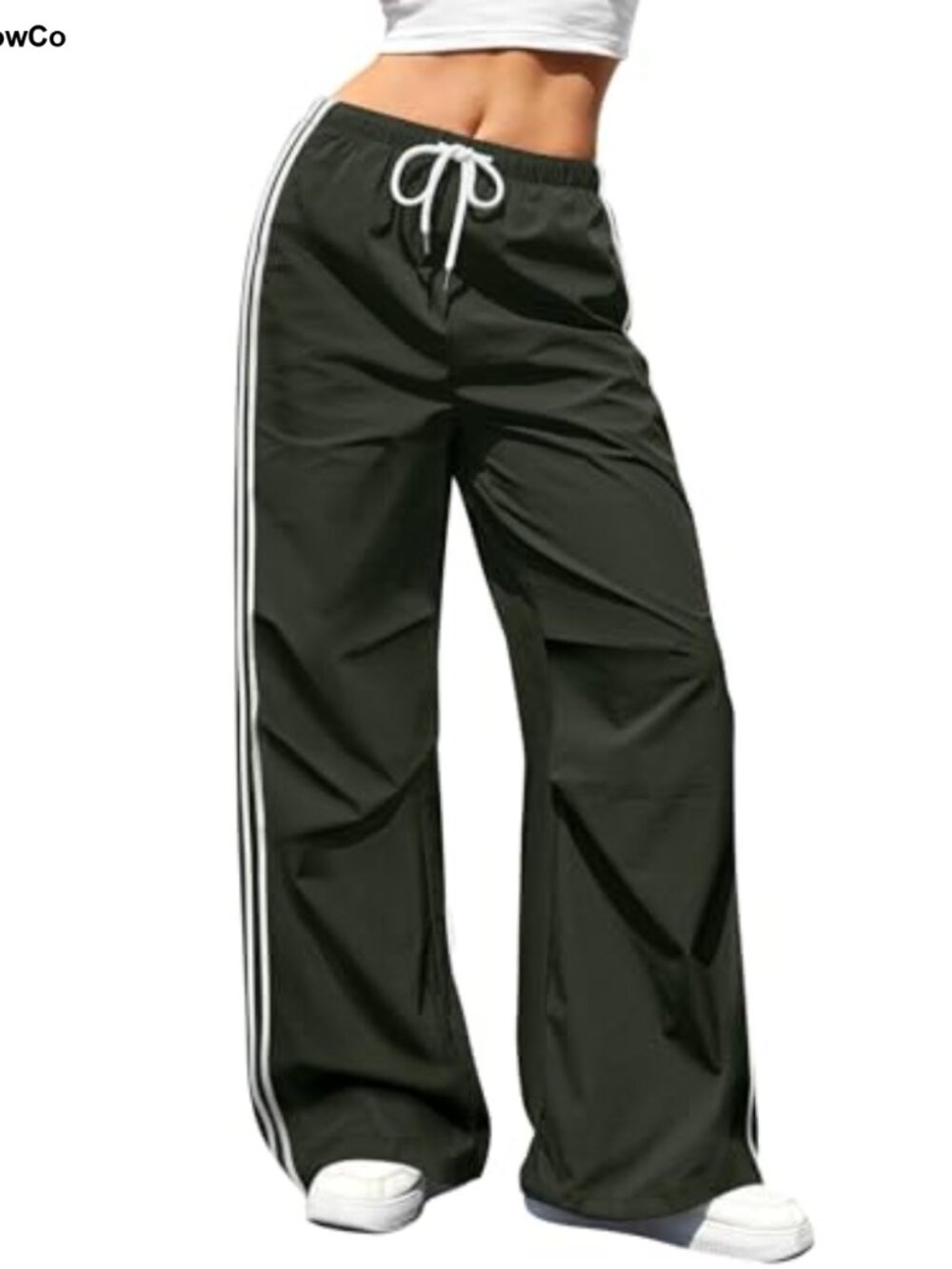 Women's Cargo Parachute Pants Elastic Waist Lightweight Hiking Track